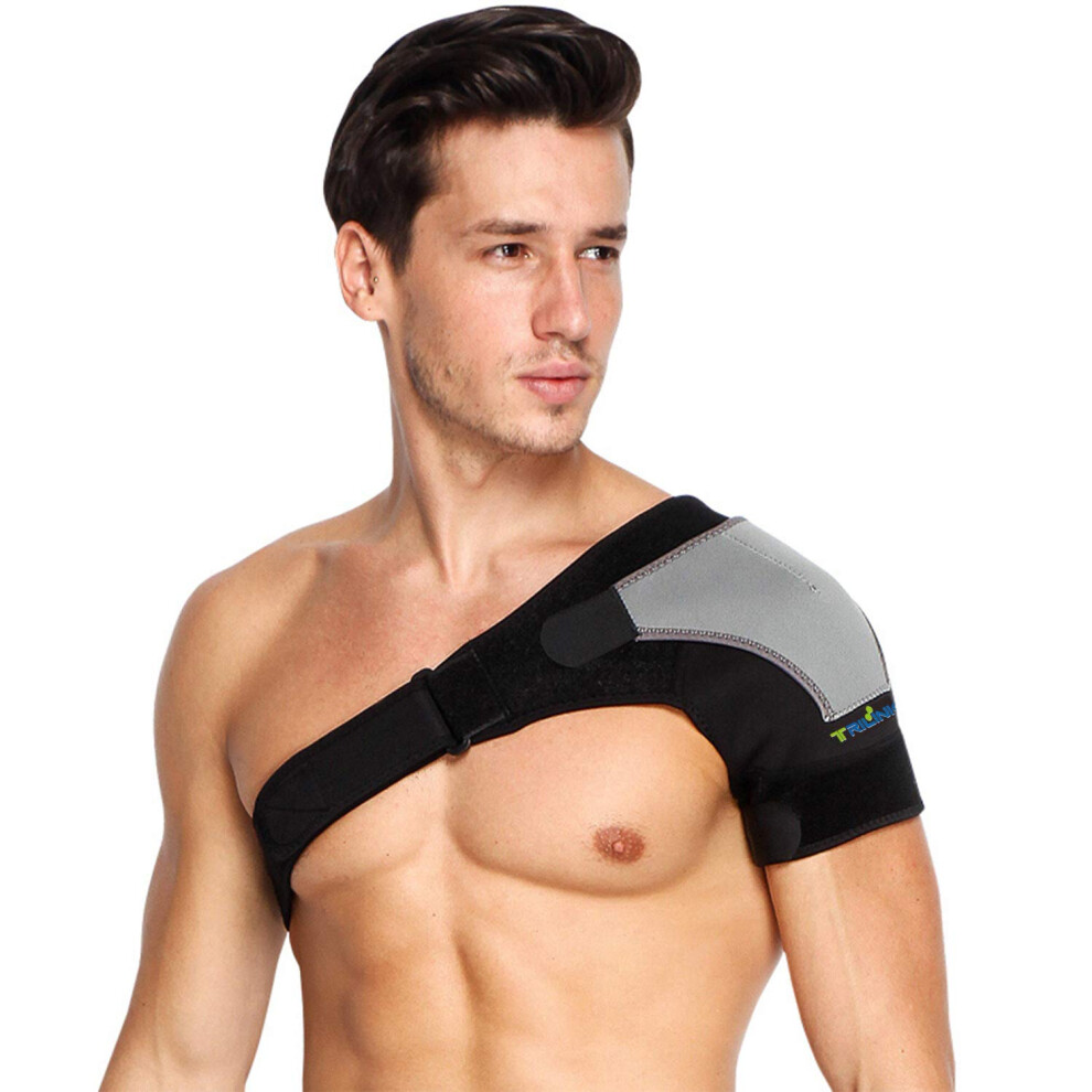 Shoulder Brace for Pain Relief and Rotator Cuff Support, Adjustable Neoprene Compression Sleeve with Hot Cold Pad, Left