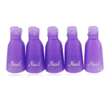 Purple Nail Polish Remover Clips 10 Pcs Reusable Soak Off Caps for Clean Gel Polish Removal