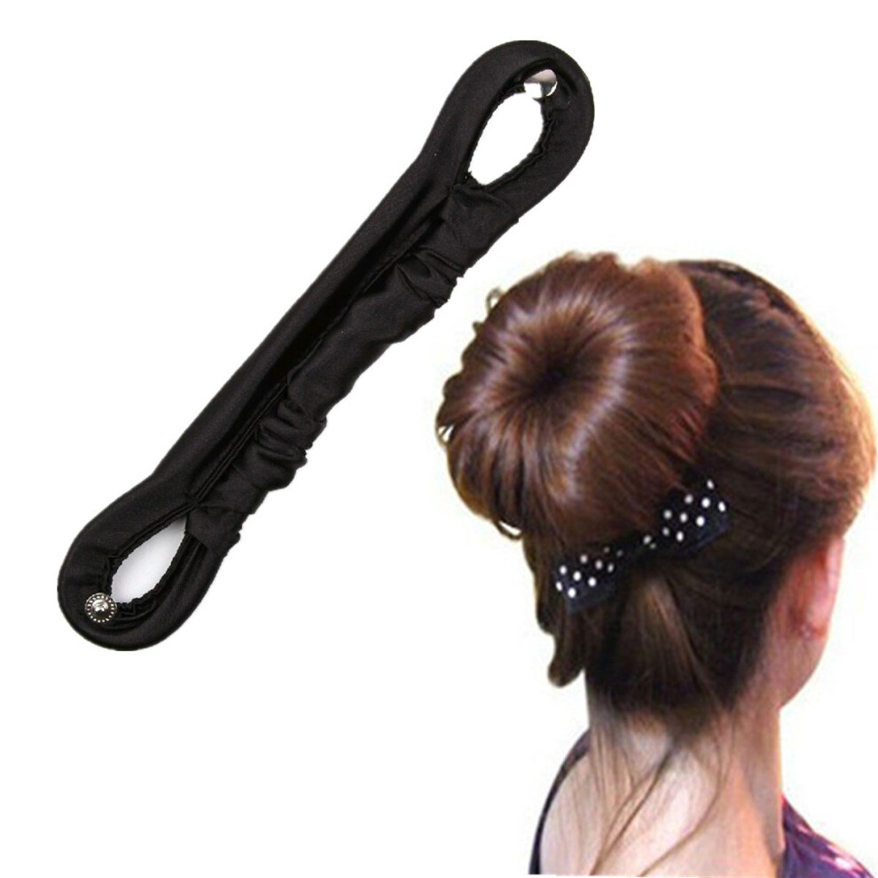 Hair Bun Maker with Gentle Satin Surface, Flexible Wire Core, Fast Easy Styling, Large Size