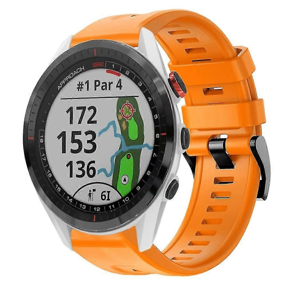 (Orange) Silicone Watch Band For Garmin Approach S62 For Garmin Approach S62 S202412306883 Orange 7624176589836