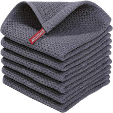 (34 x 34 cm, Dunkelgrau) 6er-Pack Geschirrtücher aus 100 % Baumwollfrottee mit Aufhängeschlaufe, S202412306944