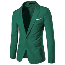 (3XL, Hellgrün) Herren-Blazer, schmal geschnitten, Business, Hochzeit, einfarbig, Anzugjacke