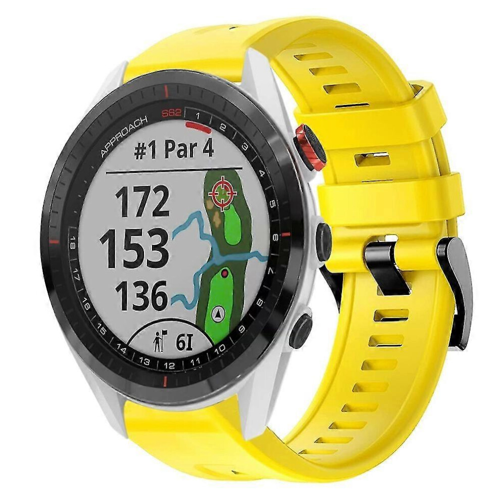 (Yellow) Silicone Watch Band For Garmin Approach S62 For Garmin Approach S62 S202412306883 Yellow 7624176589799