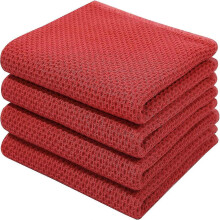 (34 x 73 cm, Rot) 6er-Pack Geschirrtücher aus 100 % Baumwollfrottee mit Aufhängeschlaufe, S202412306944