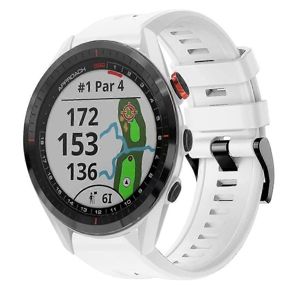 (White) Silicone Watch Band For Garmin Approach S62 For Garmin Approach S62 S202412306883 White 7624176589782