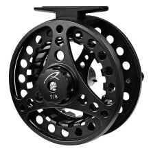 (45418, Schwarz) Vollmetall-Fliegenrolle, Gehäuse aus Aluminiumlegierung, CNC-gefräst, 3/4, 5/6, 7/8 Zoll, Angelrolle