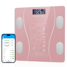 Digital Bathroom Scale with Bright LED Display, Smart Bluetooth Body Fat and Weight Tracking