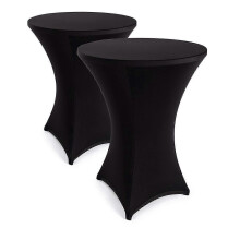 (80 2 Set, Zwart) Elegante antracietkleurige stretch bartafelhoezen voor bistrotafels
