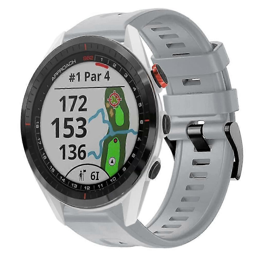 (Grey) Silicone Watch Band For Garmin Approach S62 For Garmin Approach S62 S202412306883 Grey 7624176589850