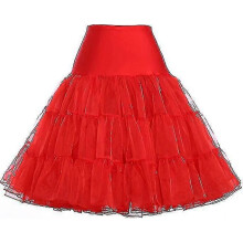 (XL, Rot) Vintage 50er Jahre Rockabilly Petticoat Crinoline Unterrock Lagenrock f¹r Damen Partykleid - Snngv