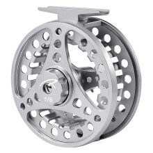 (45481, Silber) Vollmetall-Fliegenrolle, Gehäuse aus Aluminiumlegierung, CNC-gefräst, 3/4, 5/6, 7/8 Zoll, Angelrolle