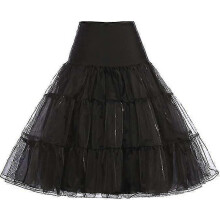 (L, Schwarz) Vintage 50er Jahre Rockabilly Petticoat Crinoline Unterrock Lagenrock f¹r Damen Partykleid - Snngv
