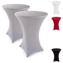 (60 2 Set, Zilvergrijs) Elegante antracietkleurige stretch bartafelhoezen voor bistrotafels