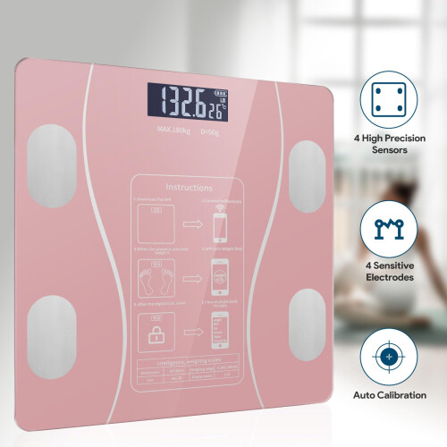Digital Bathroom Scale with Bright LED Display, Smart Bluetooth Body Fat and Weight Tracking 1