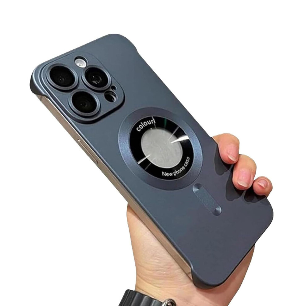UltraâThin Borderless Magnetic Half Cover With Matte AntiâFingerprint Finish Compatible With Magsafe For Iphone 14 Dark Blue 9092120366990
