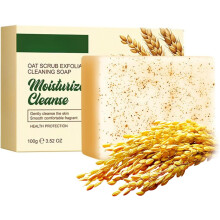 Havermout & Glycerine Zeepblok, Exfoliërende Bodyscrub, Zeep Voor Hyperpigmentatie, Gezicht En Mannen, Tegen Acne, 100g
