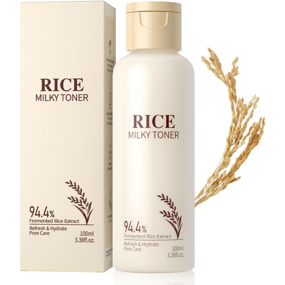 Gogerstar Dark Rice Toner For Face, Milky Toner With 94.4% Rice Extract & Niacinamide, Skincare Toner For Even Skin Tone - Hydrating Rice Facial Toner Serum