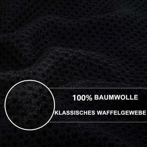 (Black, 34*73cm) 6Pack 100% Cotton Terry Tea Towels Kitchen Dish Clean Hanging Loop S202412306944 1