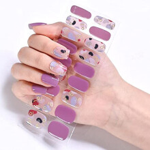 Gel Nail Stickers JK190 Waterproof Semi Cured Gel Nail Strips with LED Curing Finish