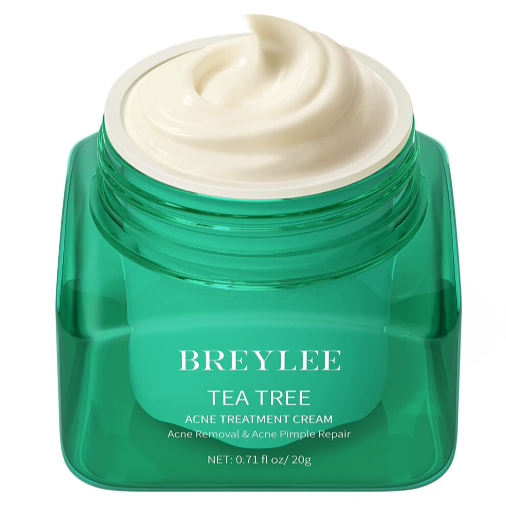 Cream Tea Tree Acne 20Ml, Acne Treatment Moisturizer With Glycolic Acid And Centella Asiatica For Pimples And Scars