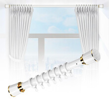 Tension Shower Curtain Rod 2847 Inch Adjustable Width NoDrill White Telescoping Rod for Bathroom or Room Divider