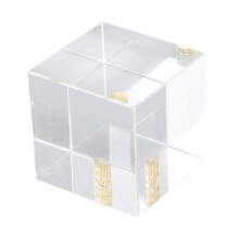 50mm Glass Prism Cube Transparent, 1/4in Thread
