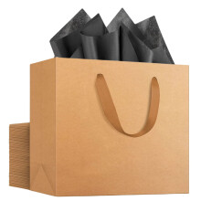 Medium Gift Bags with Tissue Paper Bulk Set, ReadytoUse Boutique Shopping Bags with Handles for Business and Events