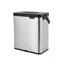Stainless Steel Wall Mounted Kitchen Trash Can Size A – Durable Compact Waste Bin for Bathroom Car Home