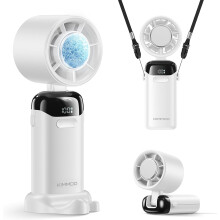 (White) Portable Turbo Fan – AI Cooling Chip – 21000 RPM – 199 Speeds – 14H Battery – 3-in-1 Handheld/Desktop/Neck Fan – Great Gift