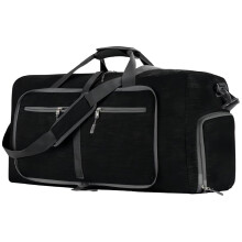 Gym Duffel Bag Waterproof Oxford Large Foldable Travel Sports Bag with Shoe Compartment and Multi Pockets