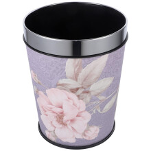 Purple Plastic Trash Can for Bathroom and Office, Modern Round Waste Basket with Durable Lightweight Build