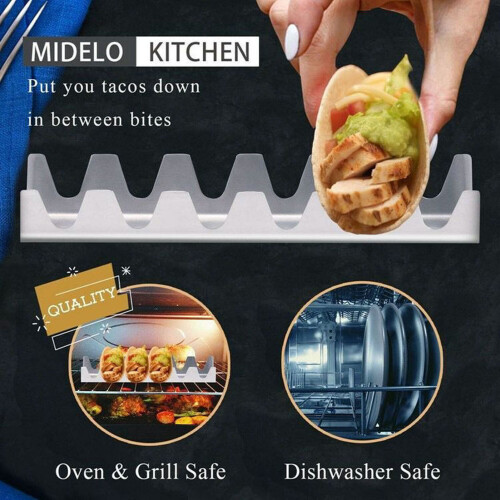 Stainless Steel Taco Holder 6 Grids Rust-Proof 2