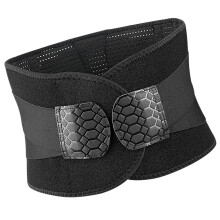 Ergonomic Lumbar Support Belt with Aluminum Plate-Black L