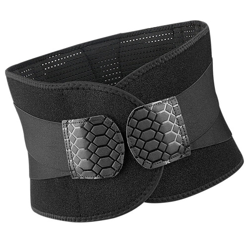 Ergonomic Lumbar Support Belt with Aluminum Plate-Black L