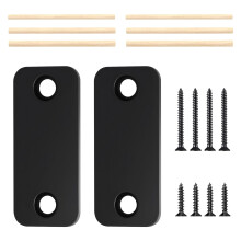 Door Hole Cover Plate with Wood Dowel Strips Stainless-Black