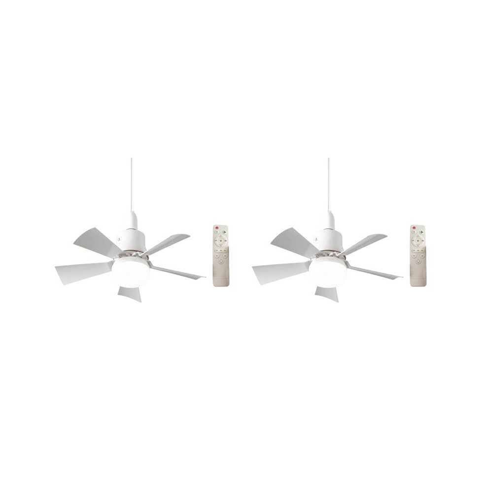 2X Socket Fan Light Small Ceiling Fan With Light And Remote, Screw In Ceiling Fan Light For E27 Base 6033488590941