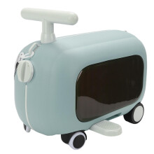 Kids Ride On Suitcase 25kg Capacity with Foldable Pedal, Lightweight Children Carry On Luggage Blue