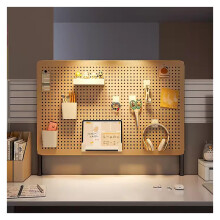 Pegboard Wall Organizer Adjustable Height Carbon Steel Clamp Mounted Yellow Storage for Home Office