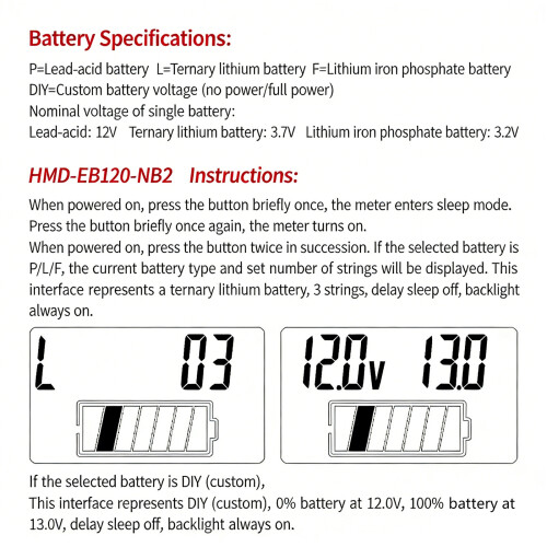5-100V Battery Capacity Indicator LCD Car Motorcycle-Blue 1