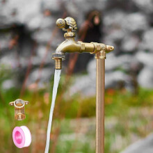 Outdoor Brass Faucet 60cm Freestanding Garden Water Column Gold Finish for Irrigation and Washing