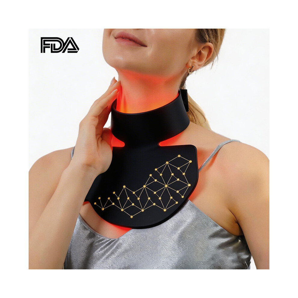 (black, M05-LED Light Model) Photon Neck Rejuvenation Device, Acne Treatment and Skin Renewal Device, Red, Blue, and Yellow Silicone Face Mask