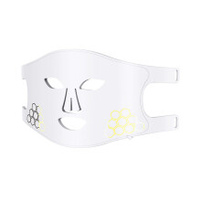 (M01 - LED Model - White) Red light beauty mask & LED neck massager. Photon skin rejuvenation for home use. Silicone mask. Therapeutic glow.