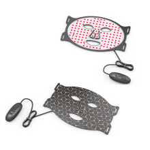 (M16 (Black)) Maschera viso silicone a luce rossa e 7 colori: terapia domestica contro acne e ringiovanimento pelle. Dispositivo bellezza efficace.