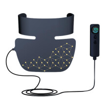 (M05 Infrared Neck Massager) Red light beauty mask & LED neck massager. Photon skin rejuvenation for home use. Silicone mask. Therapeutic glow.