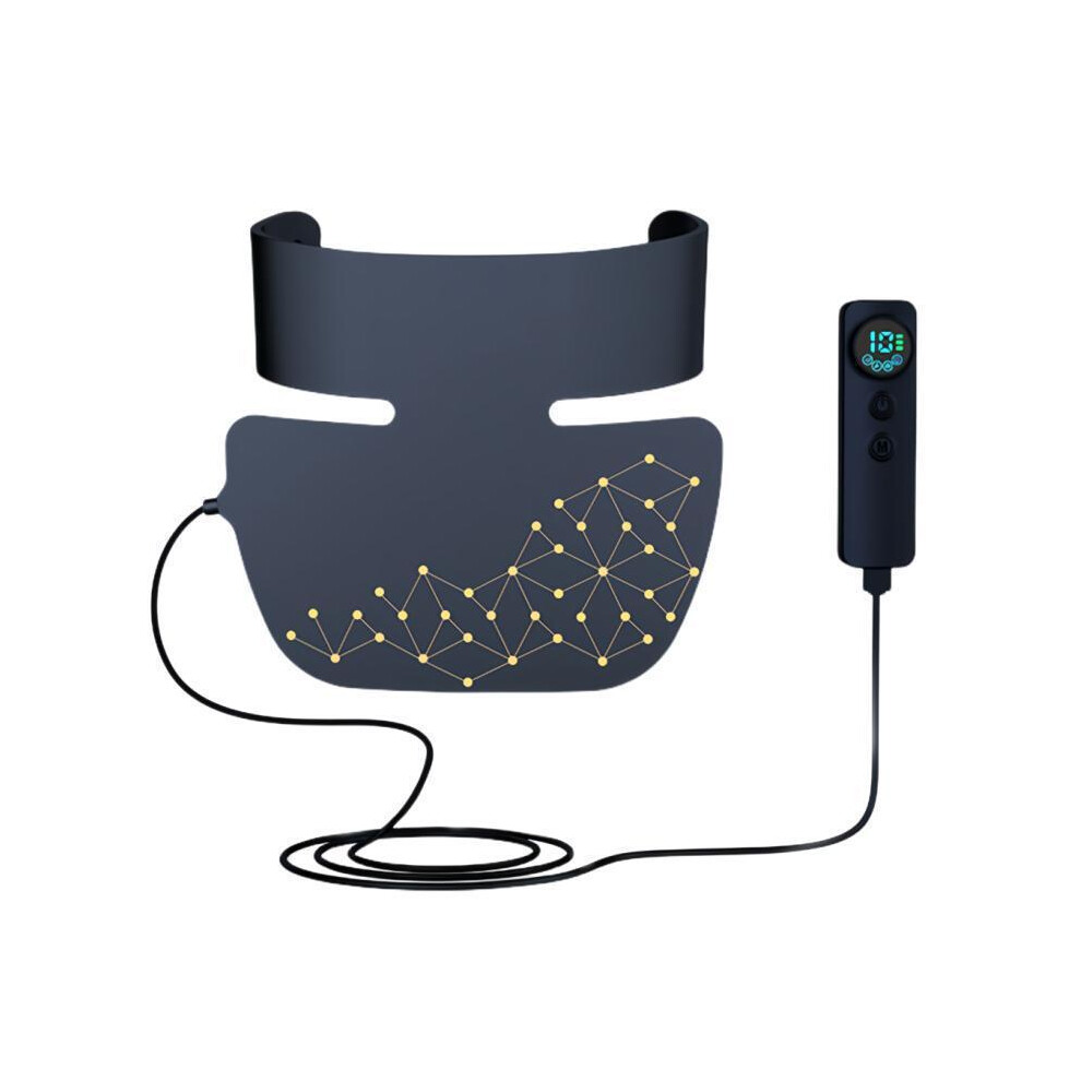 (M05 Infrared Neck Massager) Red light beauty mask & LED neck massager. Photon skin rejuvenation for home use. Silicone mask. Therapeutic glow.