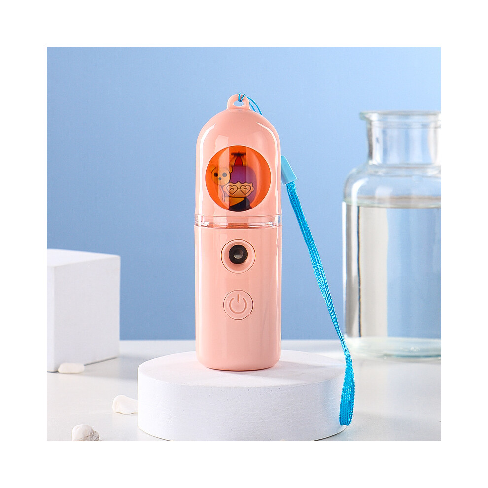 Pink (Balloon-Shaped Little Girl Hydrating Device [Pink]) New Cartoon Pet Moisturizer, Alcohol Disinfectant Sprayer, Handheld Rechargeable Mini Humidifier