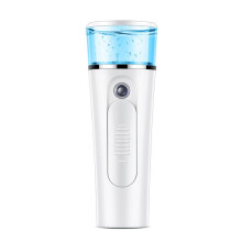 (701-B, Flathead White, English version) Humidificador facial portátil de mano con función de nebulización de alcohol y desinfección.