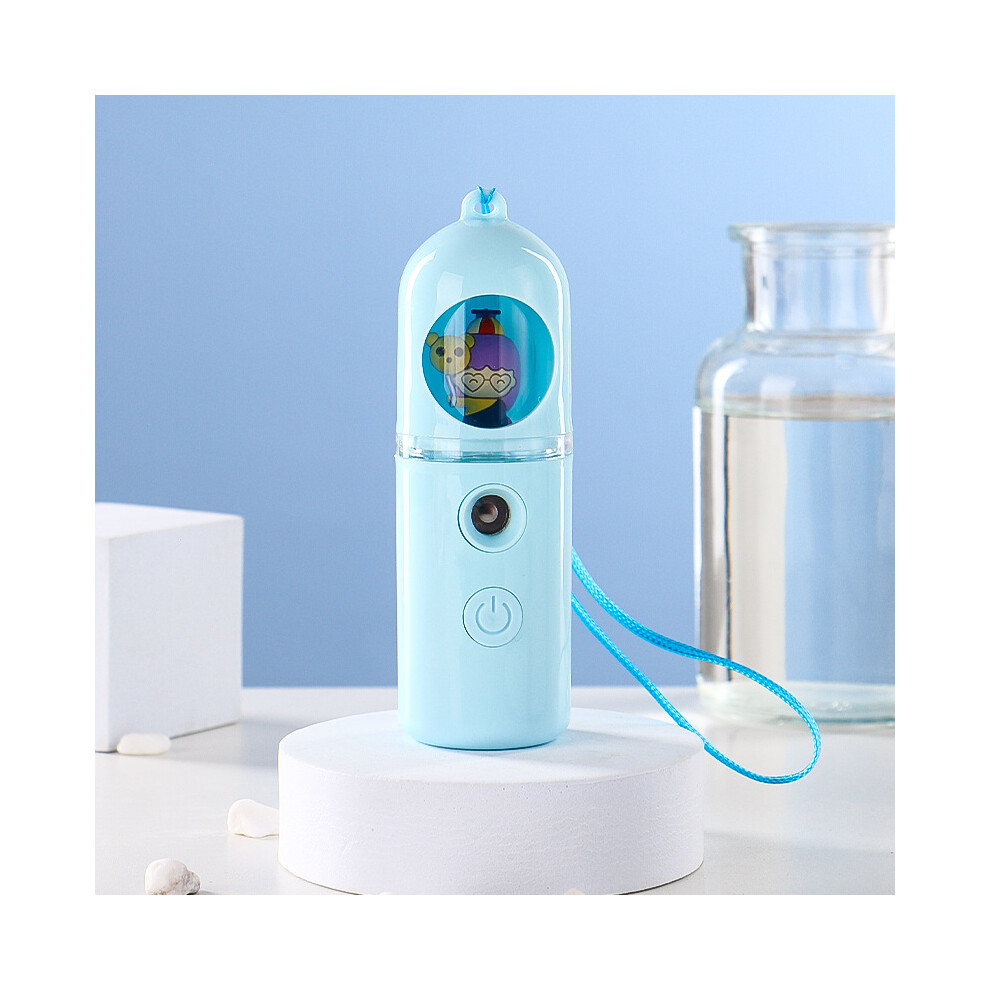 Blue (Balloon-Shaped Little Girl Hydrating Device [Blue]) New Cartoon Pet Moisturizer, Alcohol Disinfectant Sprayer, Handheld Rechargeable Mini Humidifier
