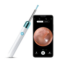 (X6-White) Cure-oreilles visuel X6, best-seller, sans fil, haute définition, lumineux, outil de nettoyage d'oreilles intelligent pour adultes