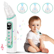 (green) Aspirador nasal eléctrico para recién nacidos, bebés y niños pequeños; un instrumento musical para eliminar mocos y heces.